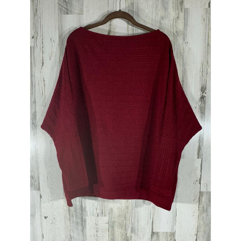 Doe & Rae Womens Sweater Size Small (Very Oversized) Dark Red Dolman‎ Sleeve